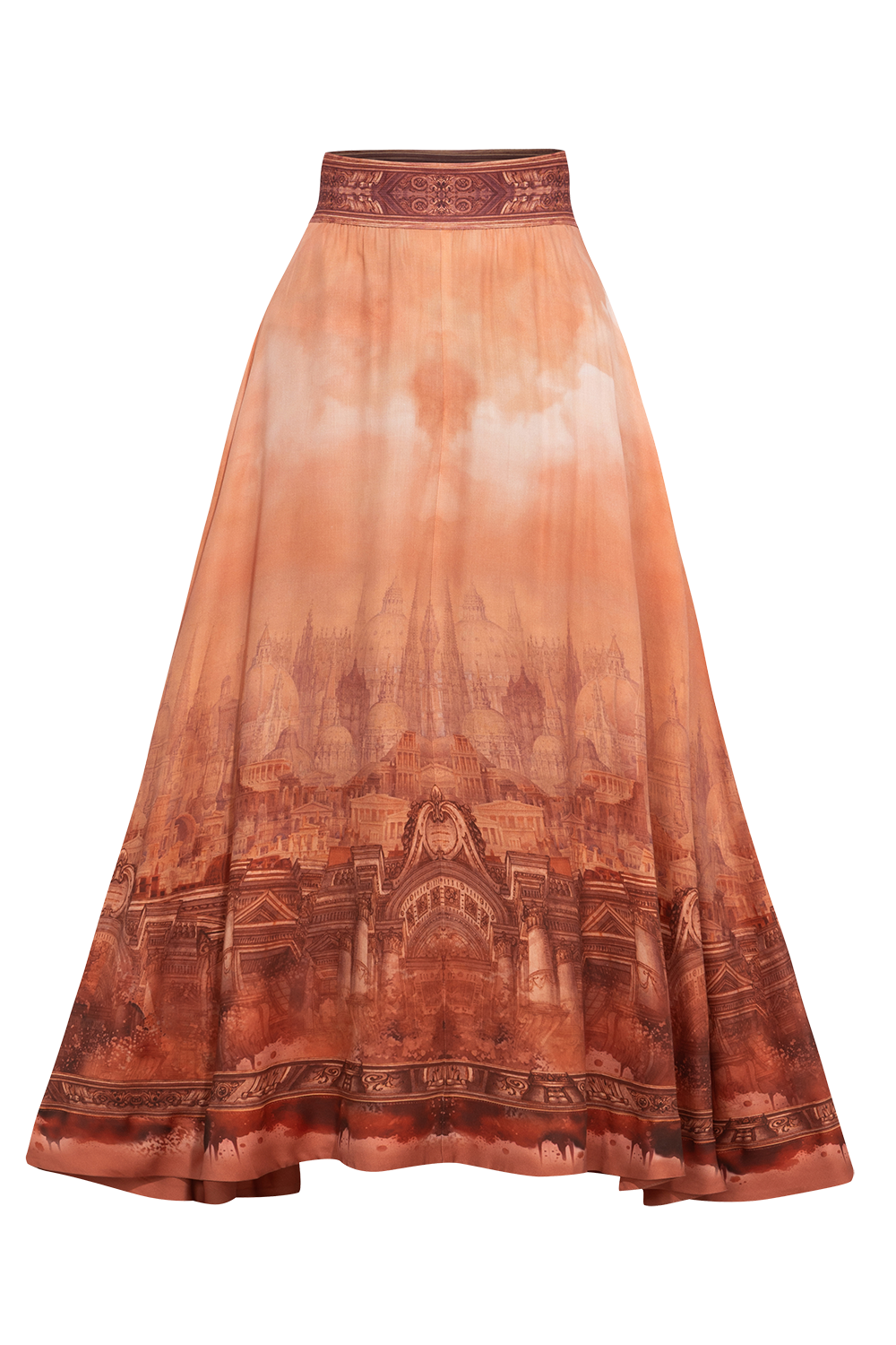 LONG VISCOSE SKIRT WITH ELASTIC WAIST AND SIDE POCKETS - ANCIENT TOWN JIORO ДЪЛГА ПОЛА ОТ ВИСКОЗА С ЛАСТИЧЕН КОЛАН - ANCIENT TOWN JIORO