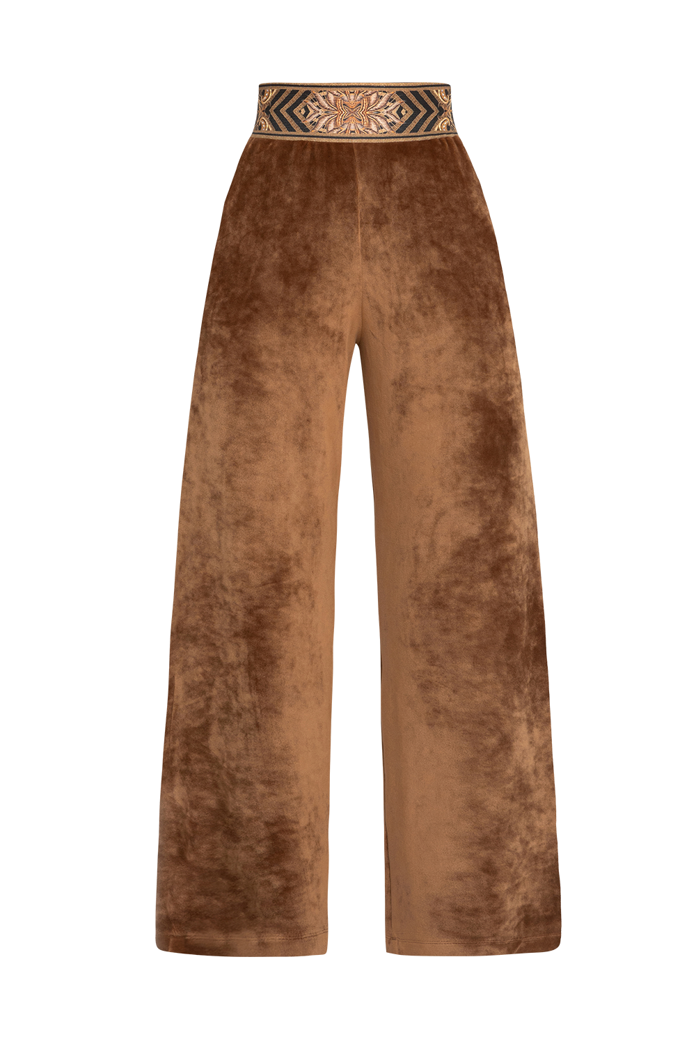 VELVET WIDE-LEG TROUSERS WITH ELASTIC WAIST IN CAMEL - ESSENTIALS JIORO ПАНТАЛОН ОТ КАДИФЕ С ШИРОК КРАЧОЛ И ЛАСТИК В ТАЛИЯ В КАМЕЛ - ESSENTIALS JIORO