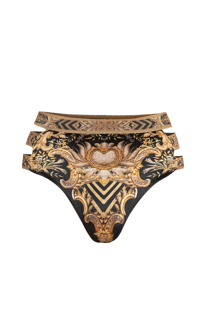 VELVET BIKINI-STYLE BOTTOM - GOLDEN STRIPES JIORO ДОЛНИЩЕ НА БАНСКИ ОТ КАДИФЕ- GOLDEN STRIPES JIORO