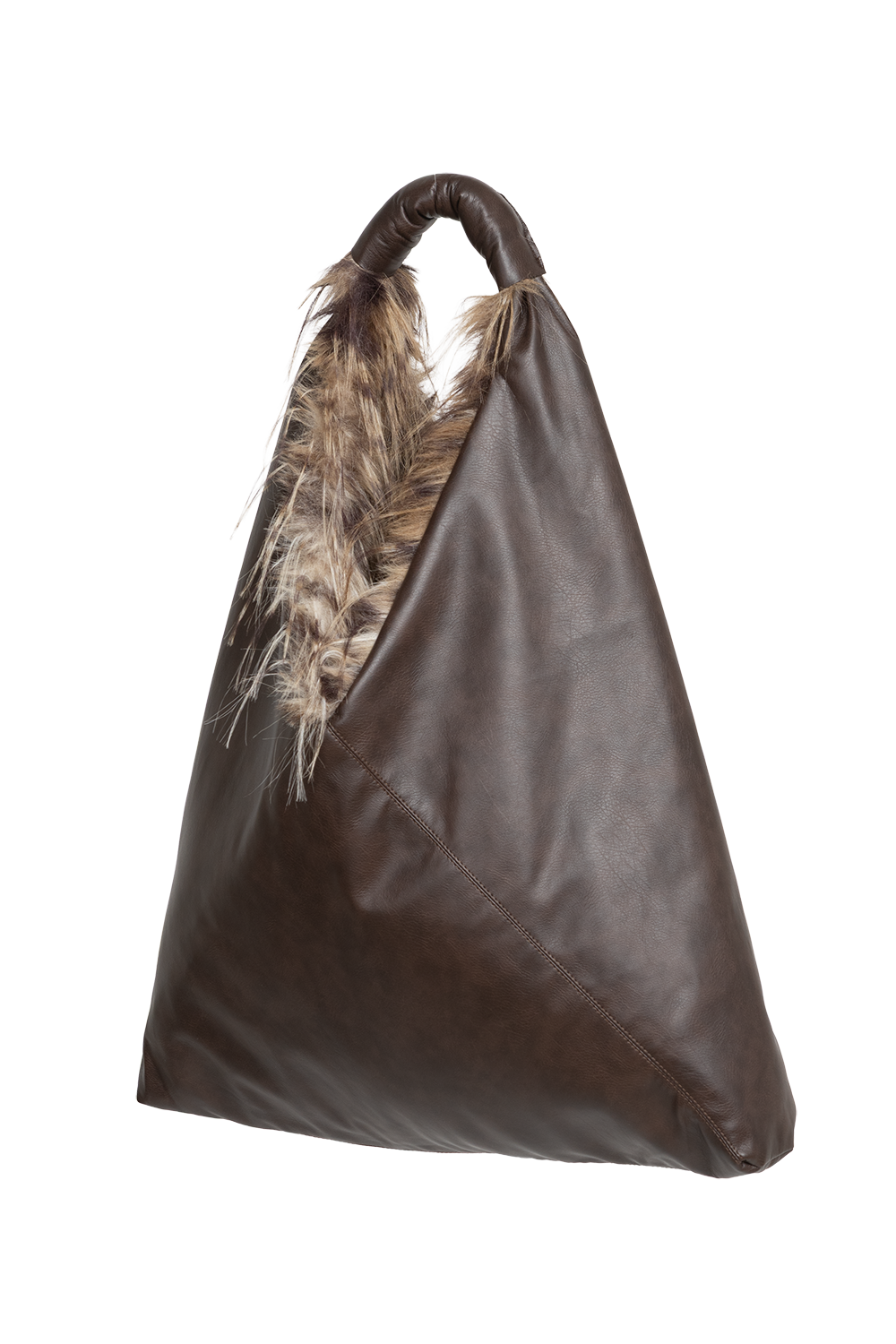 REVERSIBLE SERVAL FAUX FUR AND  LEATHER BAG - ESSENTIALS JIORO ДВУЛИЦЕВА ЧАНТА ОТ ЕКО КОЖА И ИМИТАЦИЯ НА КОЗИНА СЕРВАЛ - ESSENTIALS JIORO