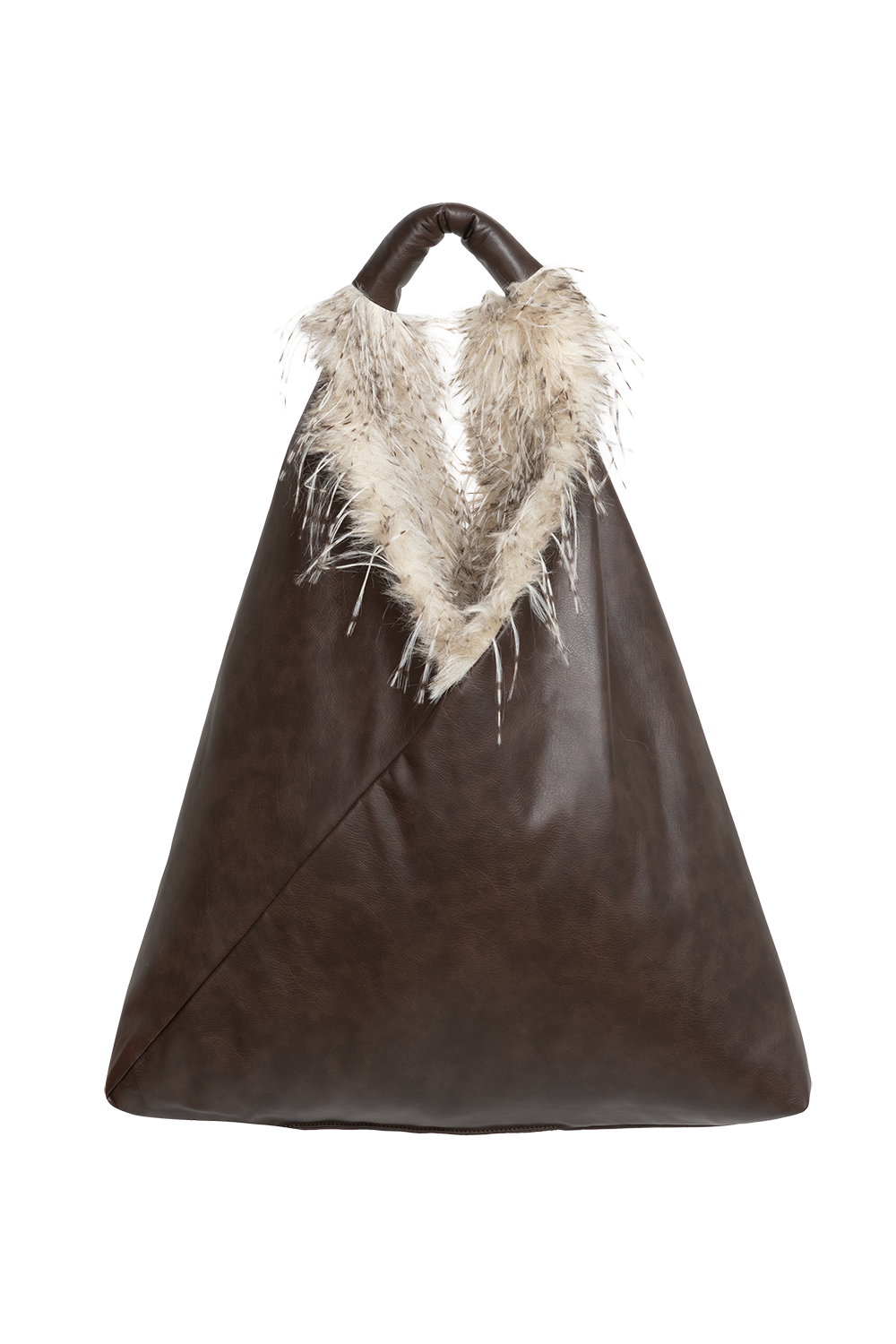 REVERSIBLE OWL FAUX FUR AND LEATHER BAG - ESSENTIALS JIORO ДВУЛИЦЕВА ЧАНТА ОТ ЕКО КОЖА И ШАРКА СОВА - ESSENTIALS JIORO