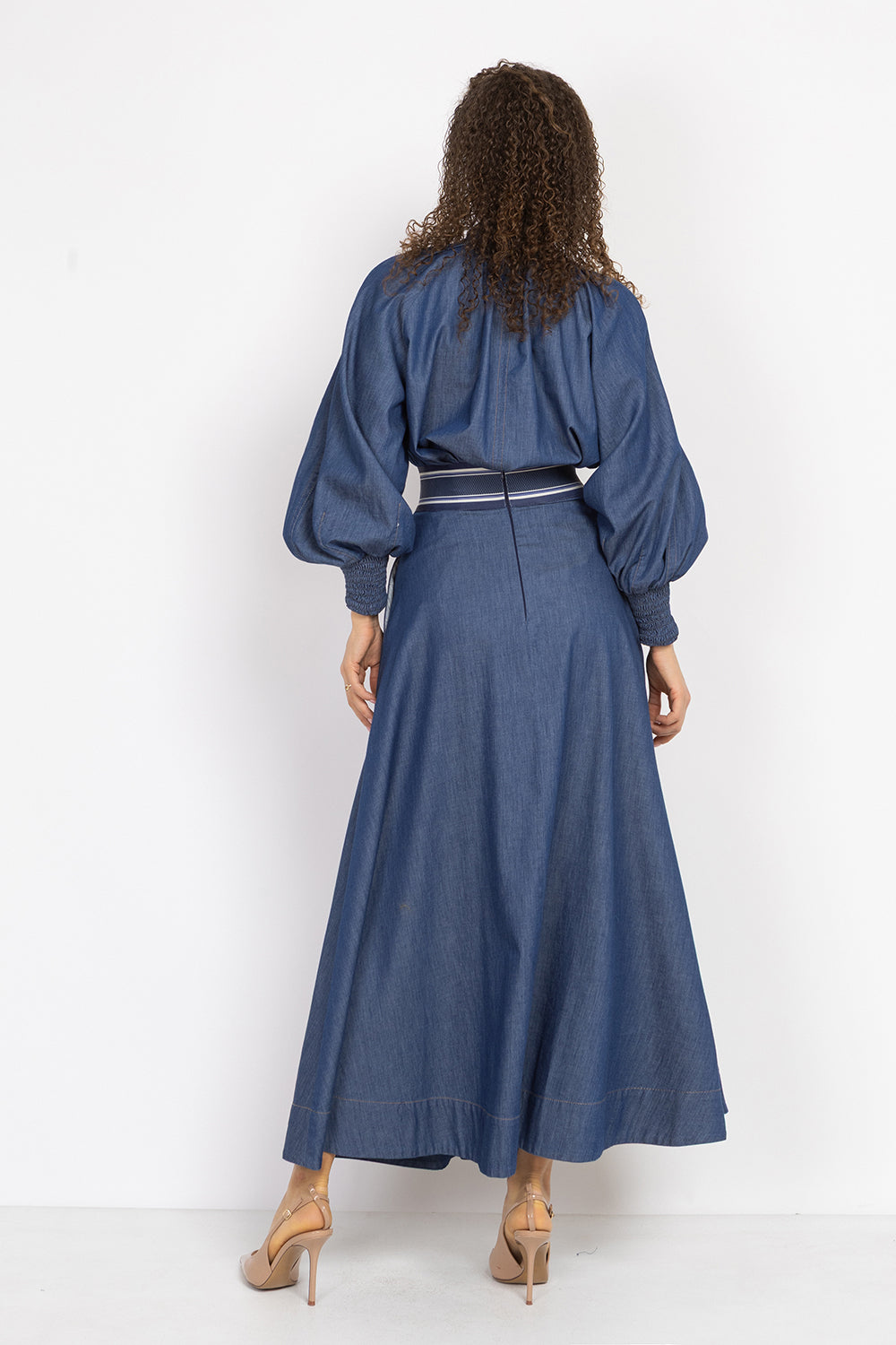 DENIM SHIRT WITH FRONT BOW AND RAGLAN SLEEVES - ESSENTIALS JIORO  РИЗА ОТ ДЕНИМ С ПАНДЕЛКА И РЕГЛАН РЪКАВИ - ESSENTIALS JIORO