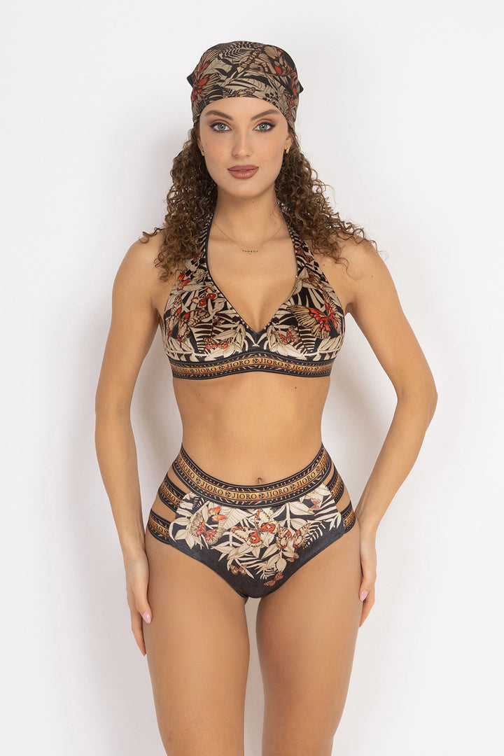 TRIANGLE VELVET TOP - MIDNIGHT BUTTERFLIES JIORO ГОРНИЩЕ ОТ КАДИФЕ ТИП ТРИЪГЪЛНИК - MIDNIGHT BUTTERFLIES JIORO