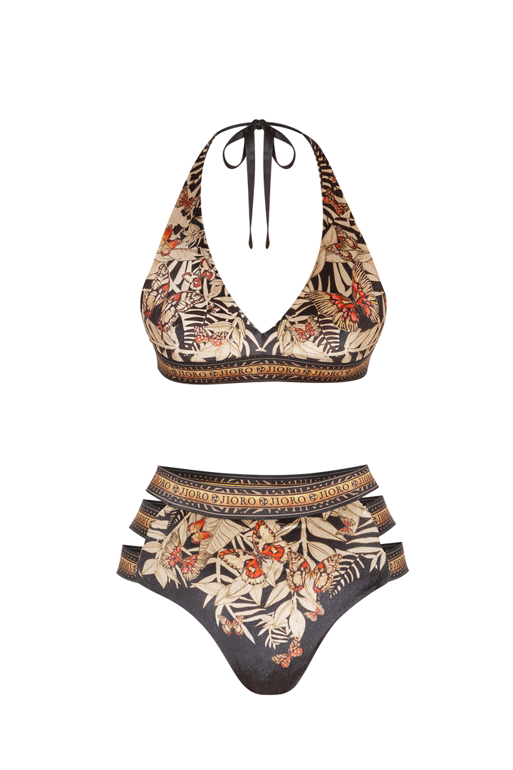 TRIANGLE VELVET TOP - MIDNIGHT BUTTERFLIES JIORO ГОРНИЩЕ ОТ КАДИФЕ ТИП ТРИЪГЪЛНИК - MIDNIGHT BUTTERFLIES JIORO