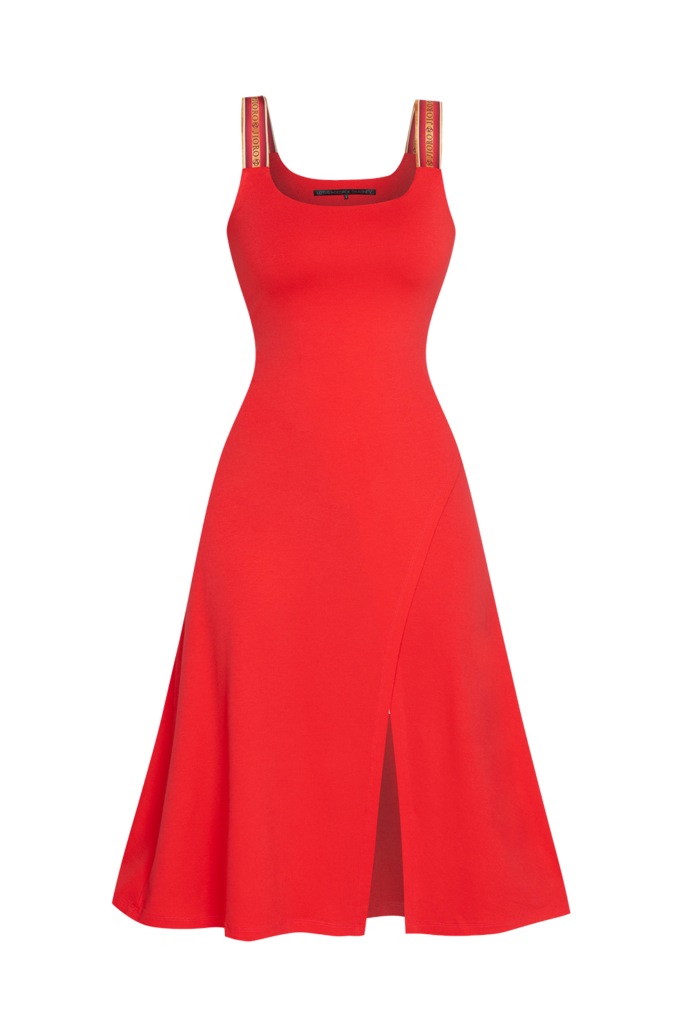 WATERMELON VISCOSE STRAP DRESS WITH ELASTIC DETAIL AND SOFT A-LINE SILHOUETTE - ESSENTIALS JIORO РОКЛЯ ОТ ВИСКОЗА С ЕЛАСТИЧНИ ПРЕЗРАМКИ И А-СИЛУЕТ В ЦВЯТ ДИНЯ - ESSENTIALS JIORO