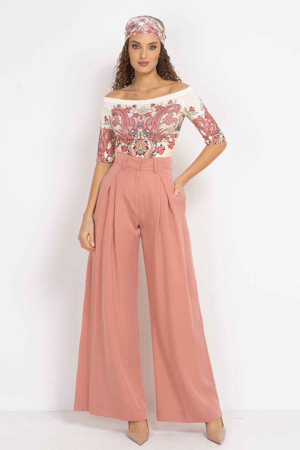 POWDER LOOSE-FIT LYOCELL PANTS WITH PLEATS - ESSENTIALS