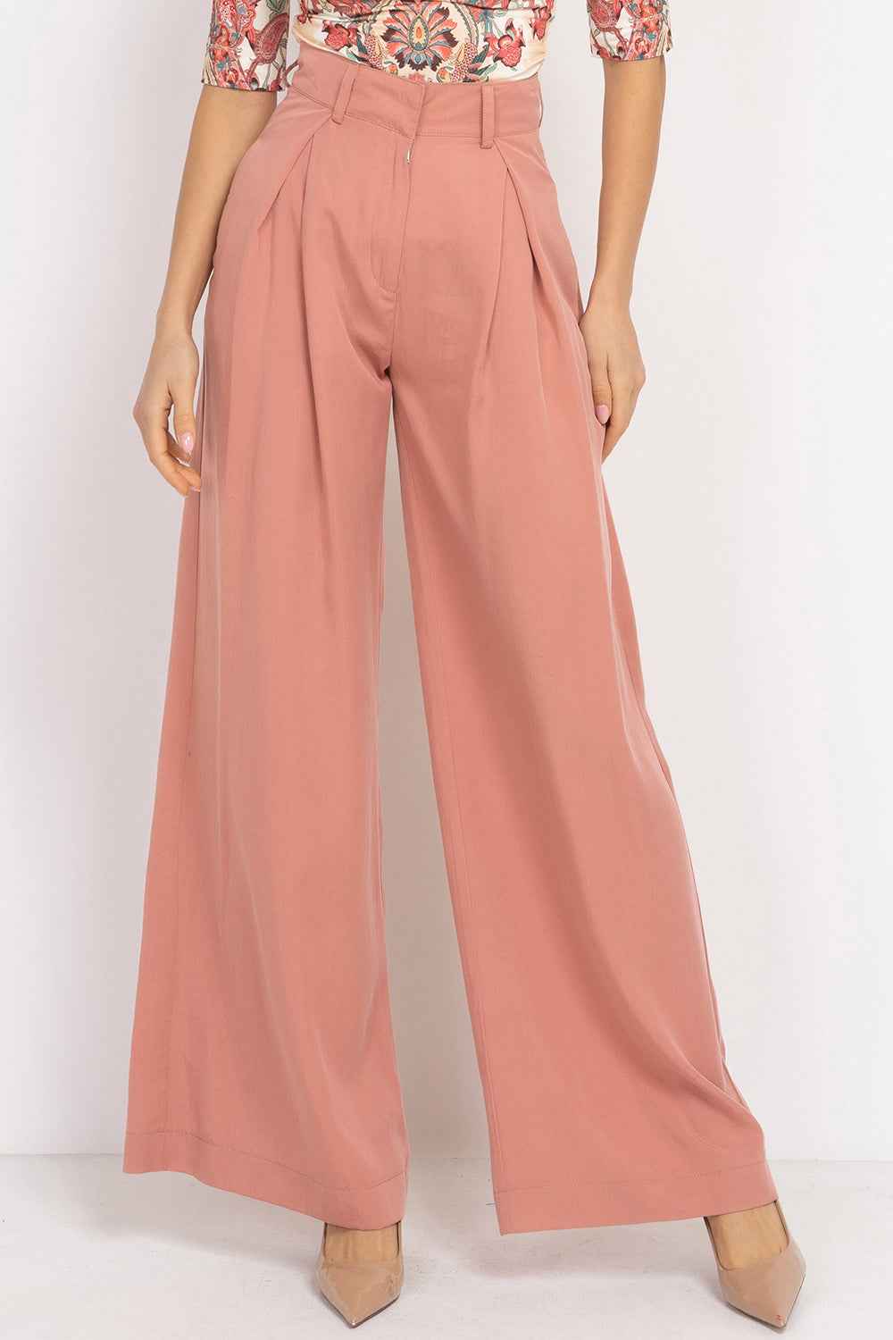 POWDER LOOSE-FIT LYOCELL PANTS WITH PLEATS - ESSENTIALS