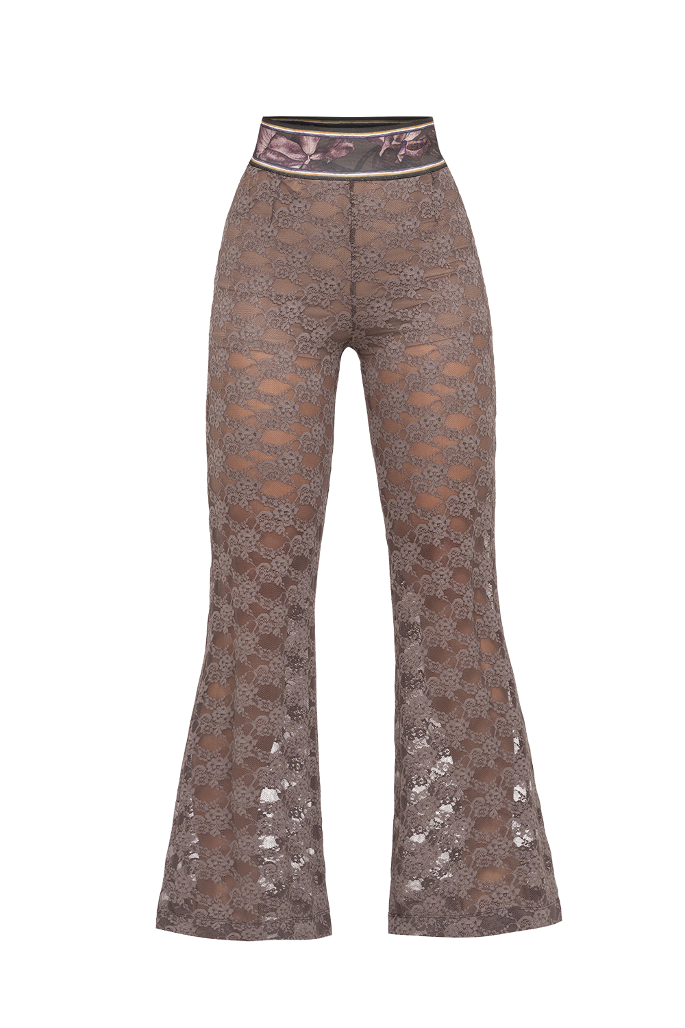 MOCHA LACE CHARLESTON PANTS WITH SEPARATE COTTON SHORTS LINING - ESSENTIALS JIORO ЧАРЛСТОН ПАНТАЛОН ОТ ДАНТЕЛА В МОКА С ОТДЕЛНИ ПАМУЧНИ ПАНТАЛОНКИ - ESSENTIALS JIORO