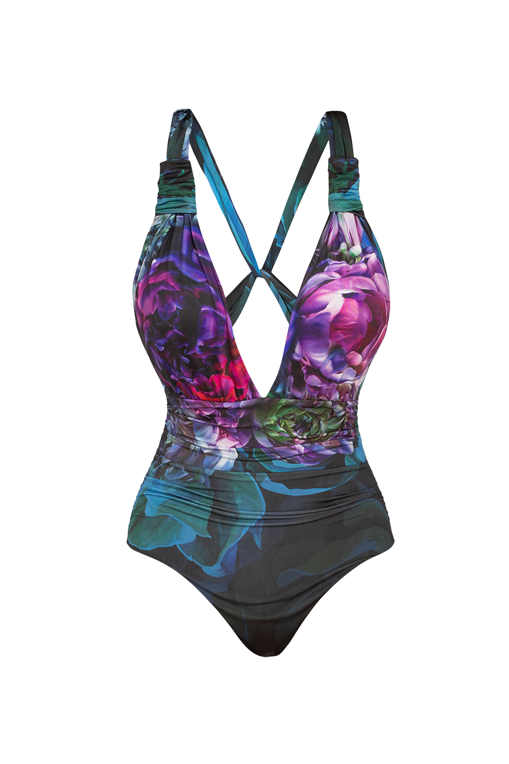 ONE-PIECE RUCHED SWIMSUIT - PEONIES JIORO ЦЯЛ БАНСКИ С НАБОРИ - PEONIES JIORO