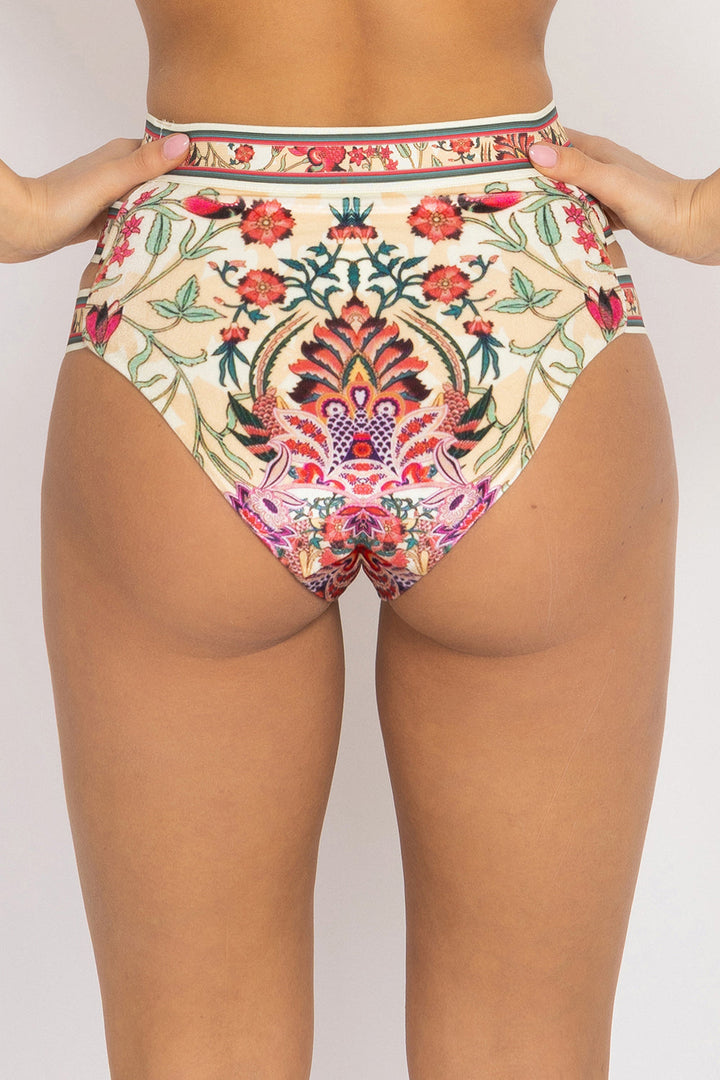 VELVET BIKINI-STYLE BOTTOM - PAISLEY RED JIORO ДОЛНИЩЕ С ВИСОКА ТАЛИЯ ОТ КАДИФЕ - PAISLEY RED JIORO