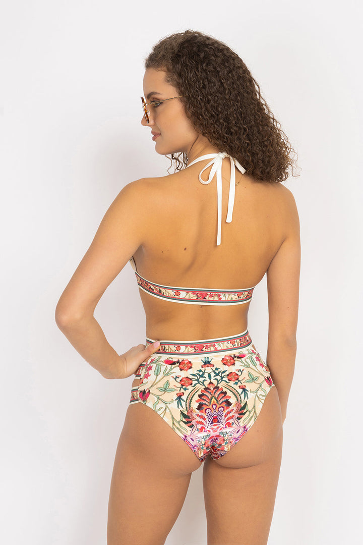 VELVET BIKINI-STYLE BOTTOM - PAISLEY RED JIORO ДОЛНИЩЕ С ВИСОКА ТАЛИЯ ОТ КАДИФЕ - PAISLEY RED JIORO