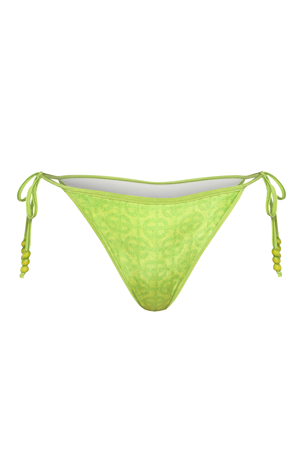 VELVET SWIM BOTTOM - ACID GREEN LOGO
