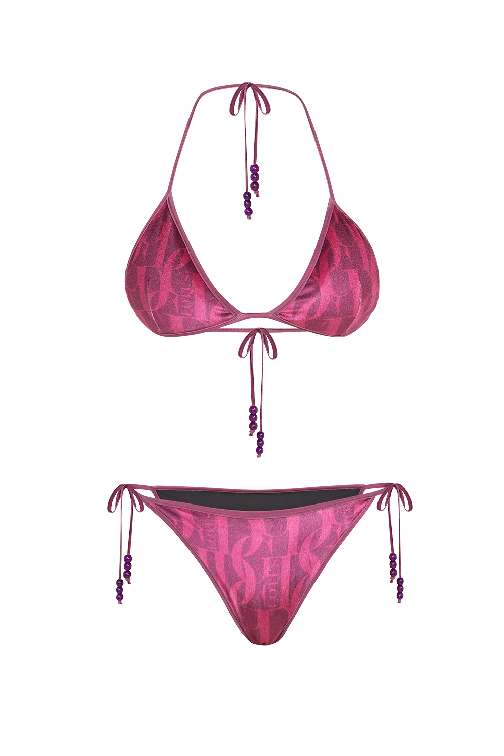 VELVET TRIANGLE TOP - BURGUNDY LOGO JIORO ГОРНИЩЕ ТИП ТРИЪГЪЛНИК ОТ КАДИФЕ - BURGUNDY LOGO JIORO