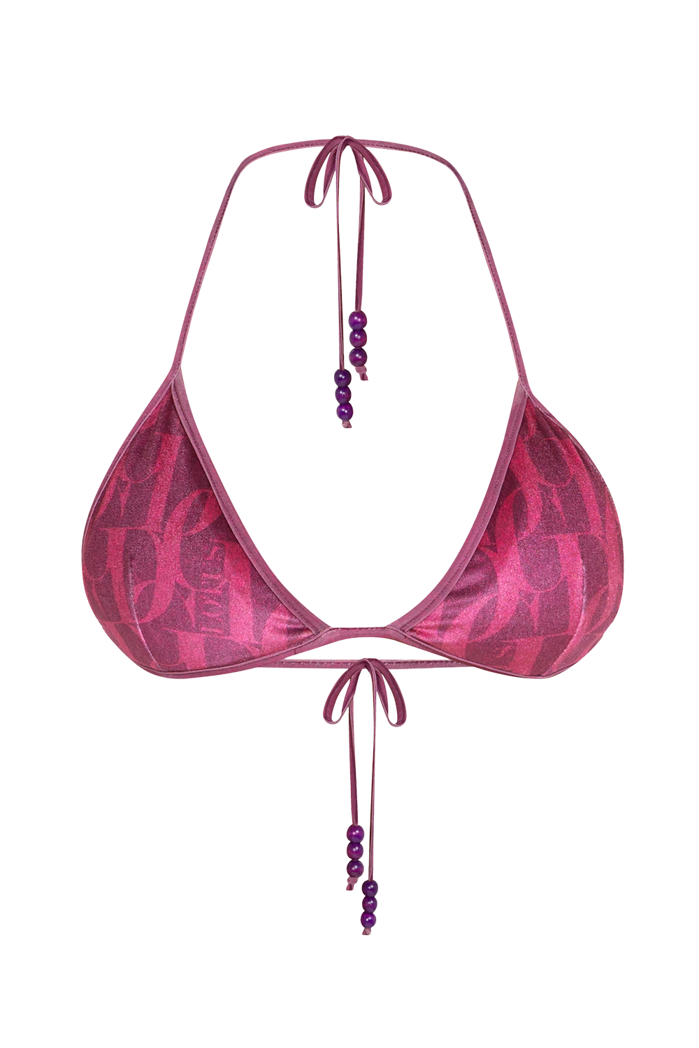 VELVET TRIANGLE TOP - BURGUNDY LOGO