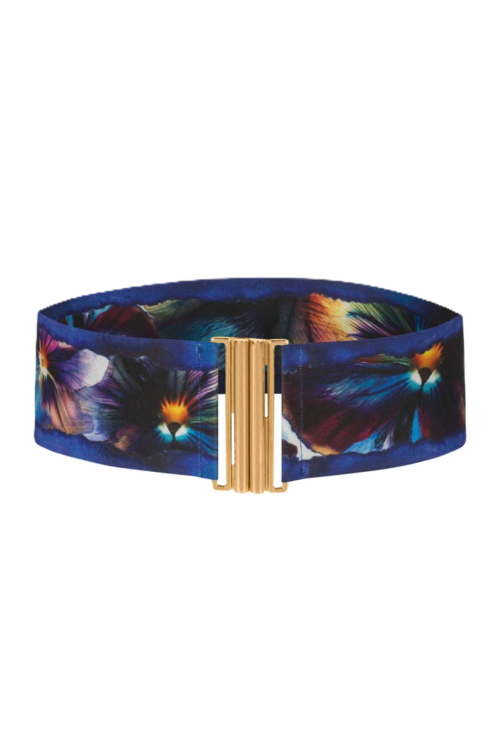 WIDE ELASTIC BELT WITH BUCKLE - VIOLET