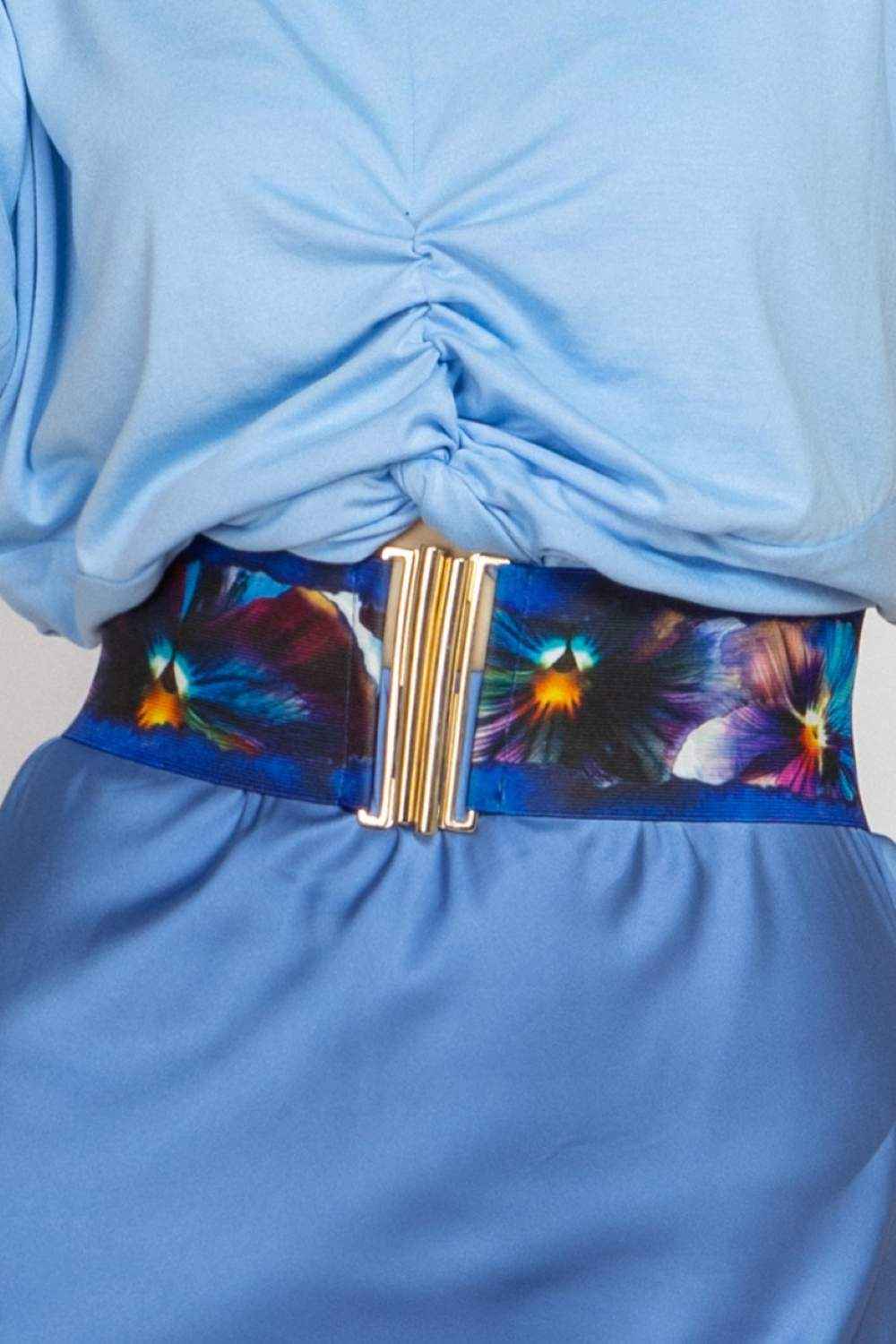 WIDE ELASTIC BELT WITH BUCKLE - VIOLET