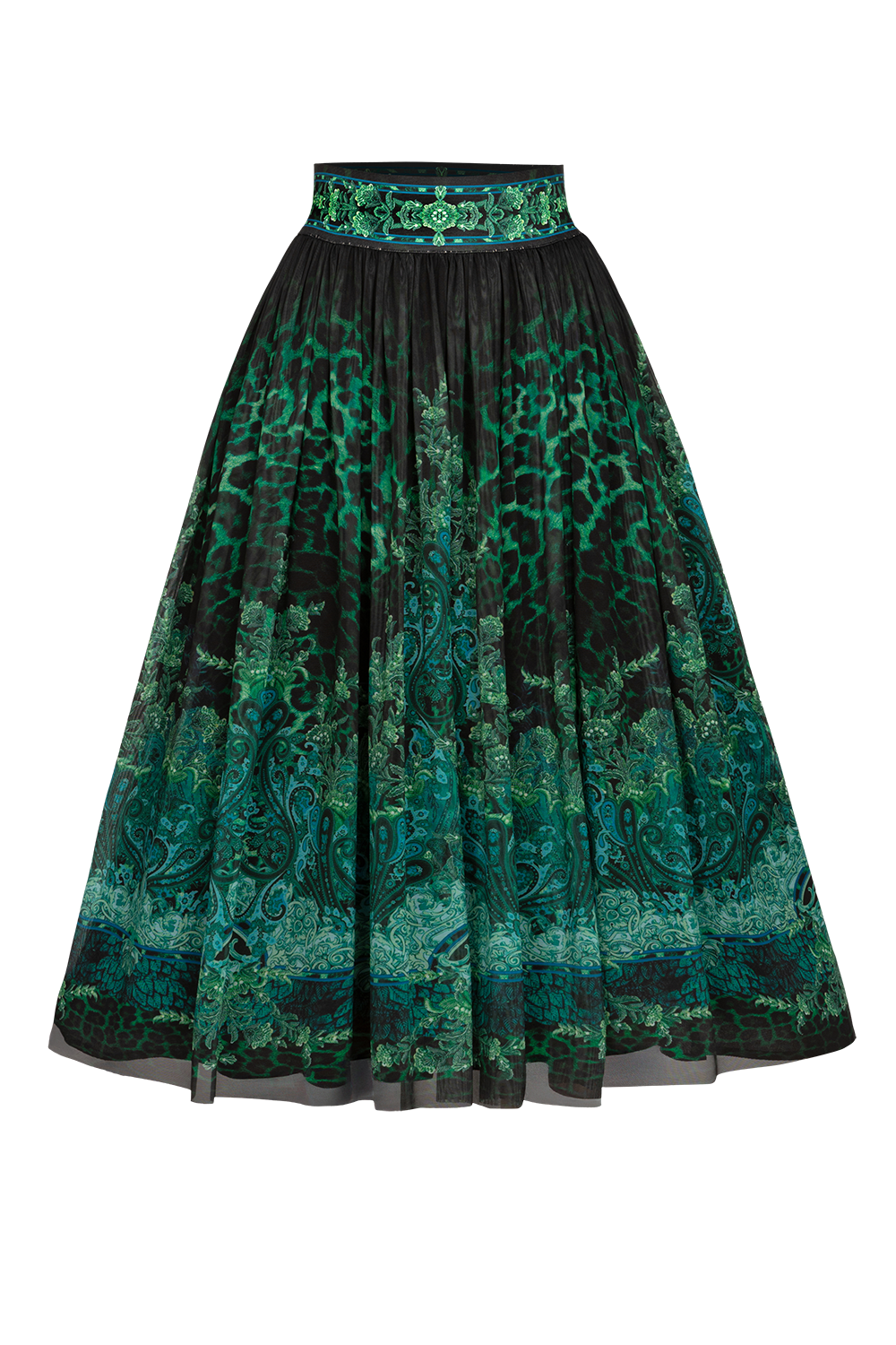 MESH SKIRT WITH ELASTIC WAIST AND VISCOSE LINING - LEO NEON GREEN JIORO ПОЛА ОТ МРЕЖА С ЕЛАСТИЧЕН КОЛАН И ВИСКОЗНА ПОДПЛАТА - LEO NEON GREEN JIORO