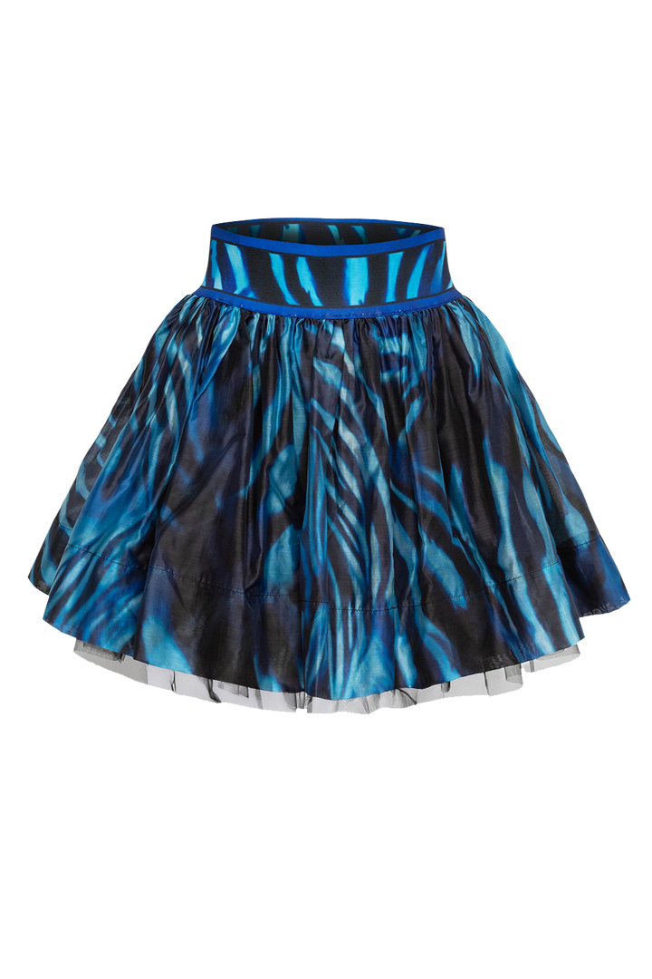 LYOCELL CUPRO MINI SKIRT - SHADES OF BLUE