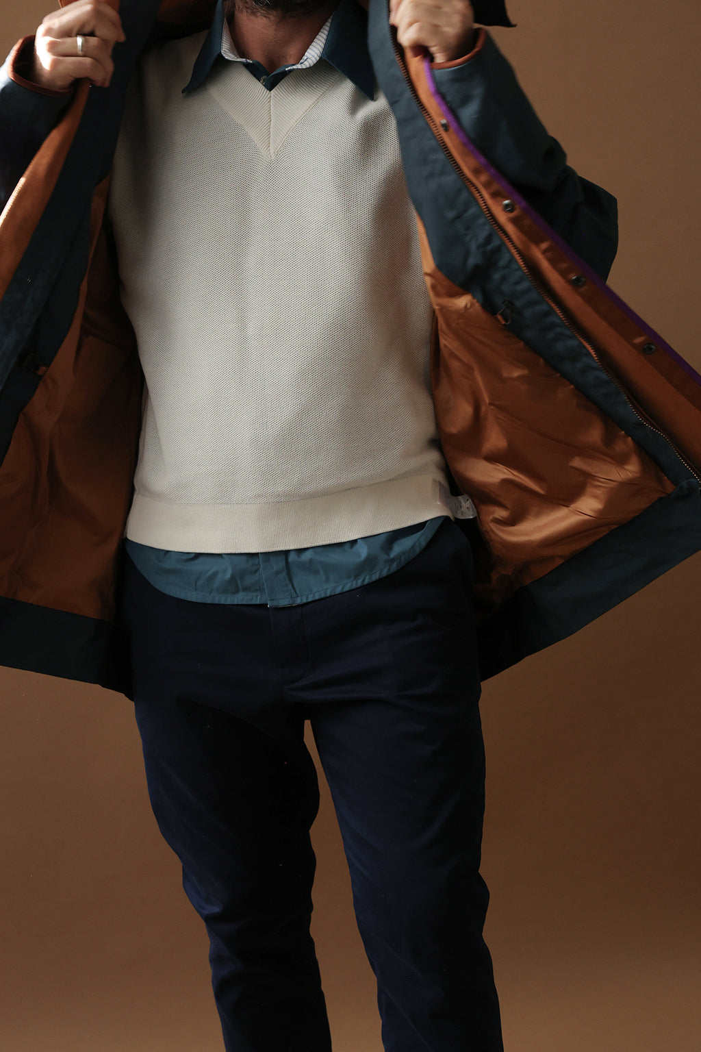 Ivory Frame V-Neck Sweater