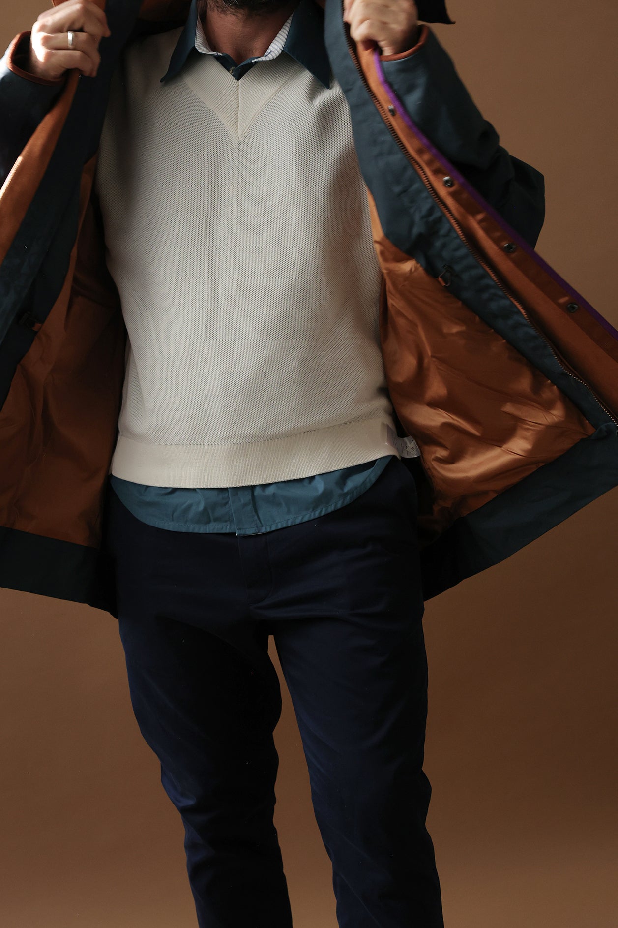 Ivory Frame V-Neck Sweater