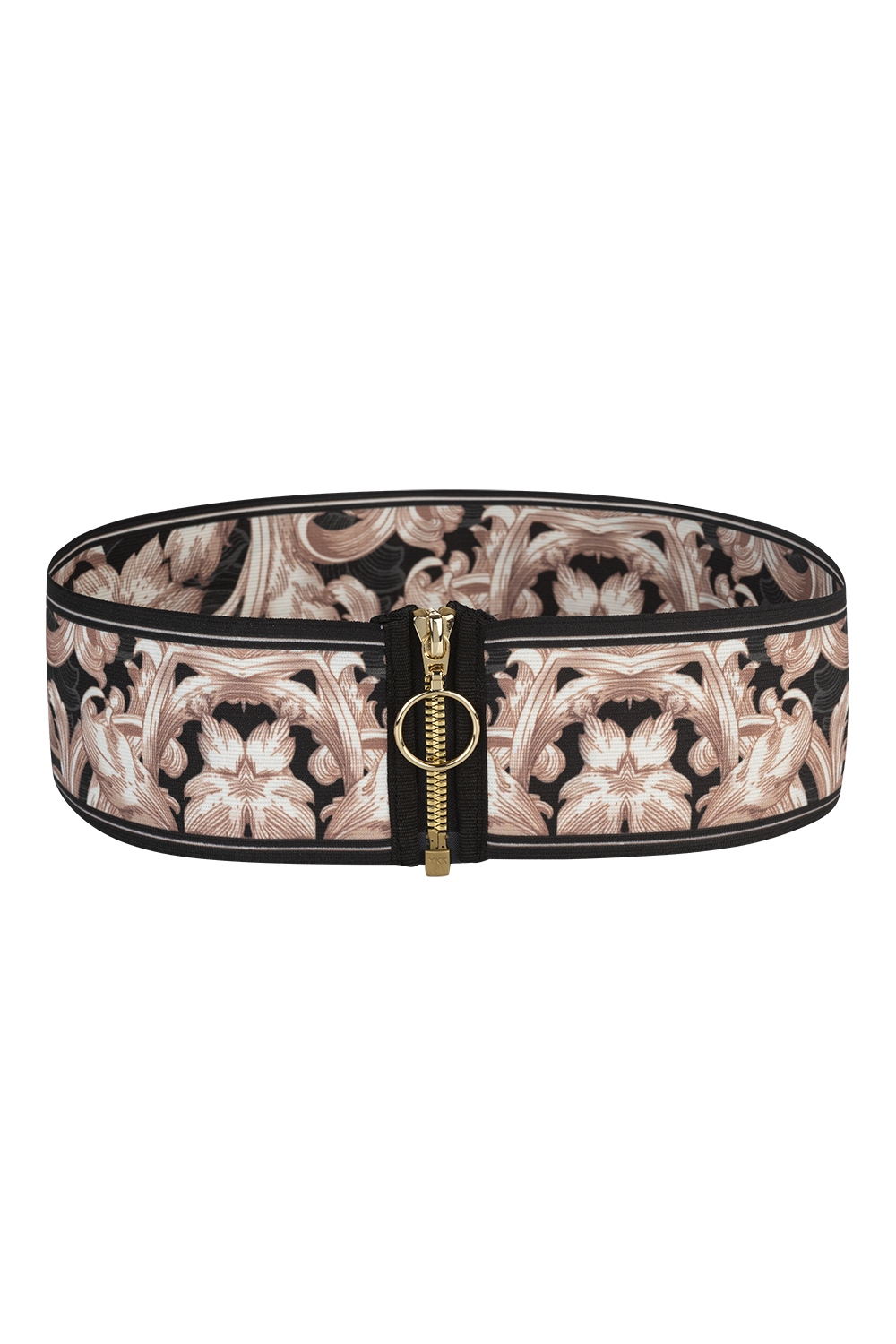 CEINTURE ÉLASTIQUE LARGE AVEC FERMETURE ÉCLAIR - PERLE BAROQUE