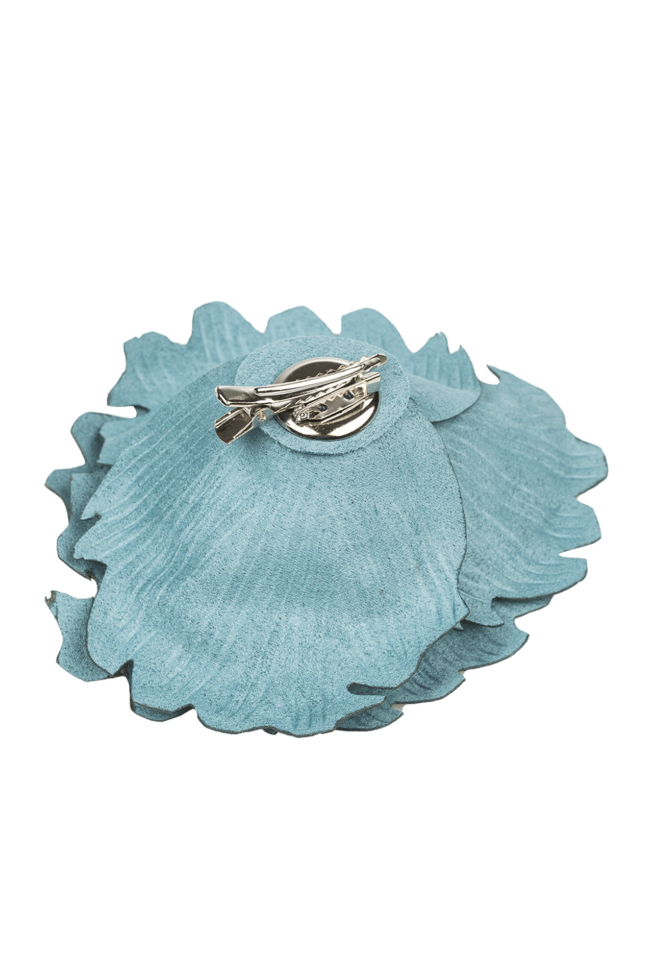 SMALL SUEDE-LOOK BLUE ROSE BROOCH JIORO РЪЧНО ИЗРАБОТЕНА БРОШКА ОТ ВЕЛУР МАЛКО ЦВЕТЕ В АЗУРНО СИНЬО JIORO