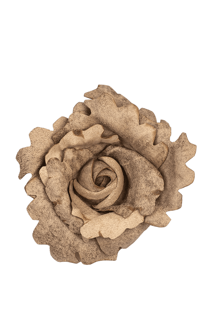 BROCHE MOYENNE ROSE BEIGE ASPECT DAIM