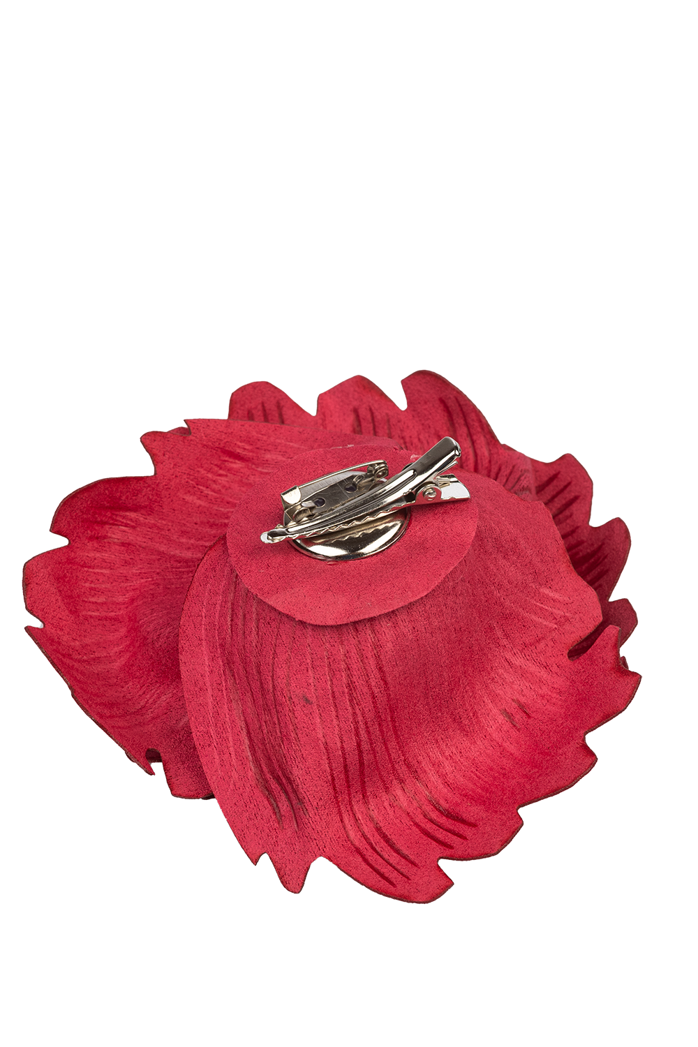 MEDIUM SUEDE-LOOK CYCLAMEN ROSE BROOCH