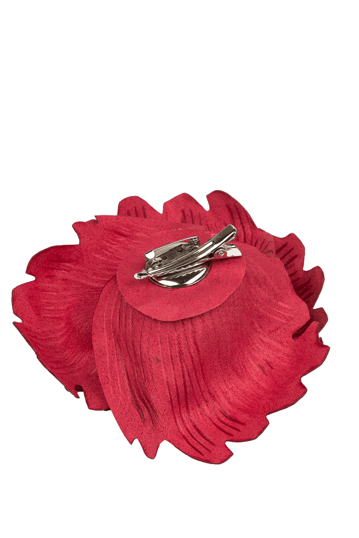 MEDIUM SUEDE-LOOK CYCLAMEN ROSE BROOCH - Fashion Roots