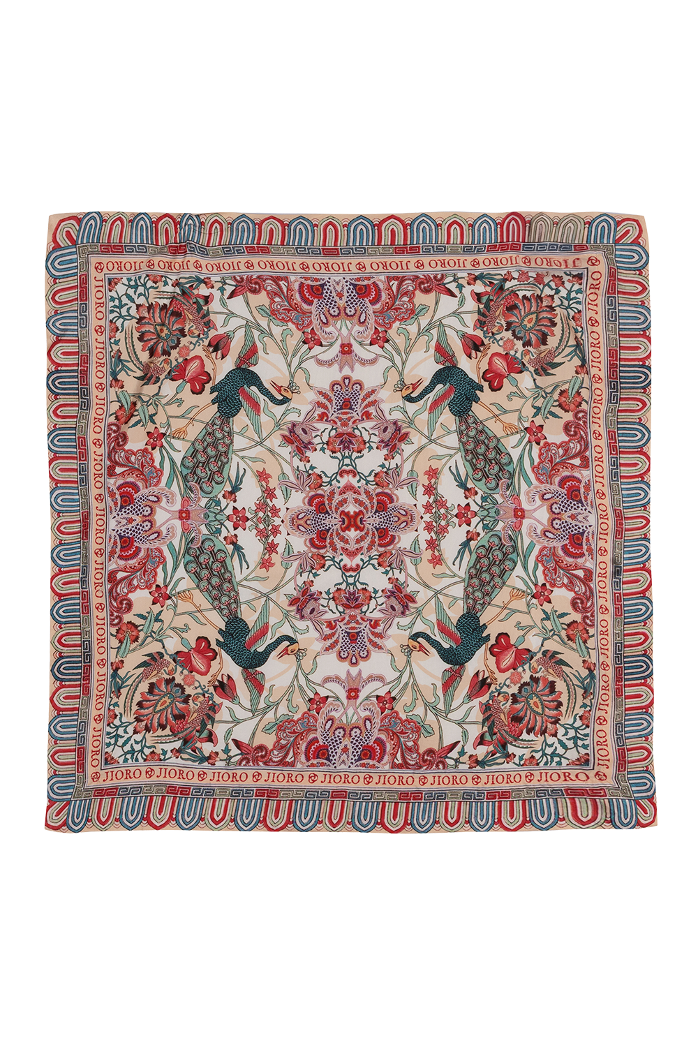 SQUARE VISCOSE HEADSCARF - PAISLEY RED JIORO КВАДРАТНА КЪРПА ЗА ГЛАВА ОТ ВИСКОЗА - PAISLEY RED JIORO 