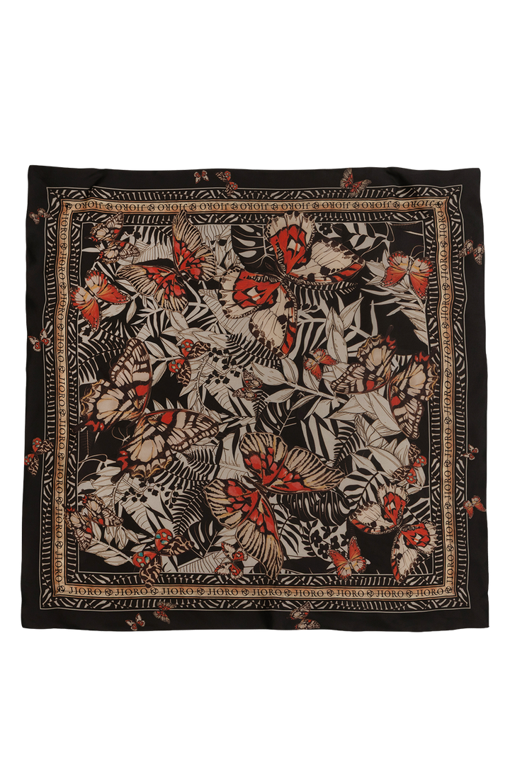 SQUARE VISCOSE HEADSCARF - MIDNIGHT BUTTERFLIES - Fashion Roots