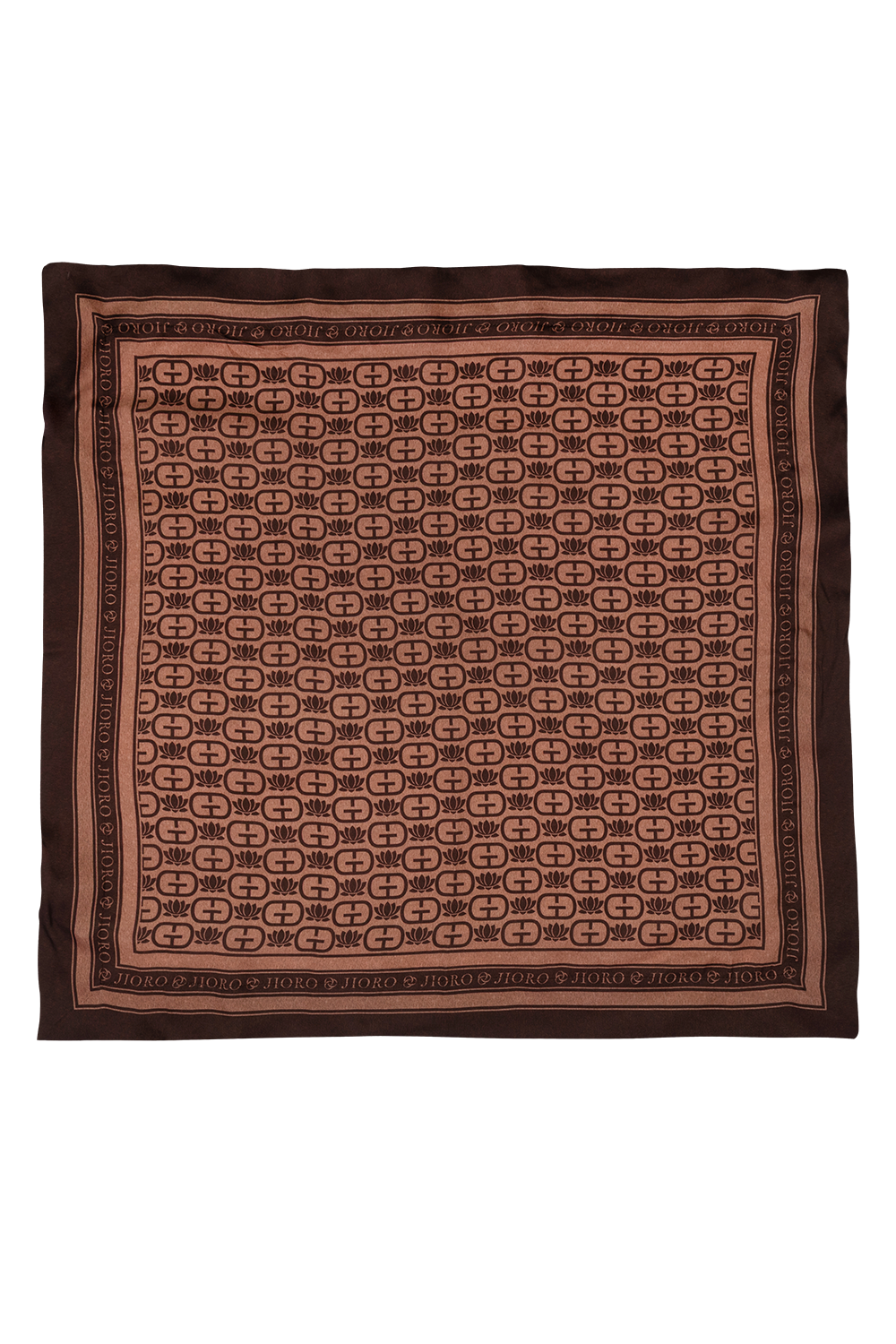 SQUARE VISCOSE HEADSCARF - MOCHA MOUSSE LOGO