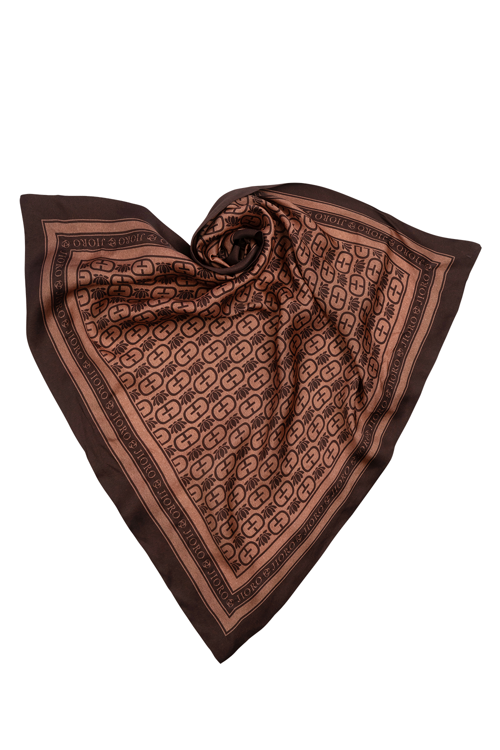 SQUARE VISCOSE HEADSCARF - MOCHA MOUSSE LOGO - Fashion Roots