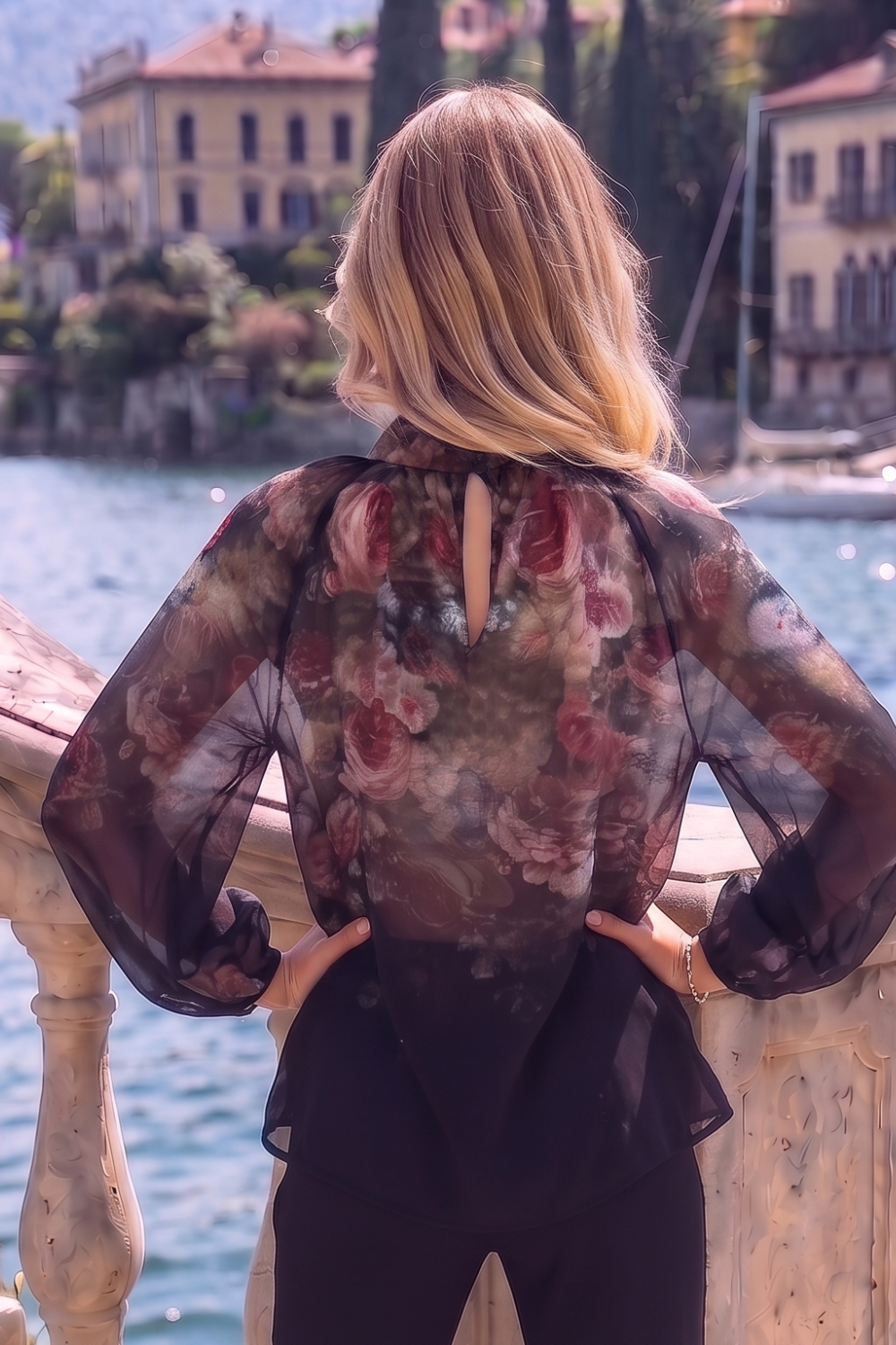 SHIRT WITH STATEMENT SLEEVES - VINTAGE FLOWERS