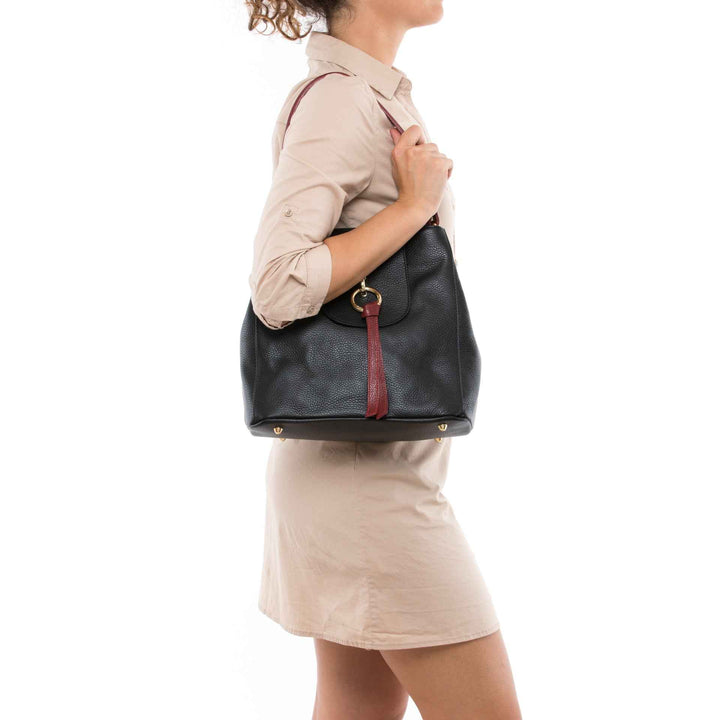 Marianna - WB390817-BLACK+BORDO (D28+D10)