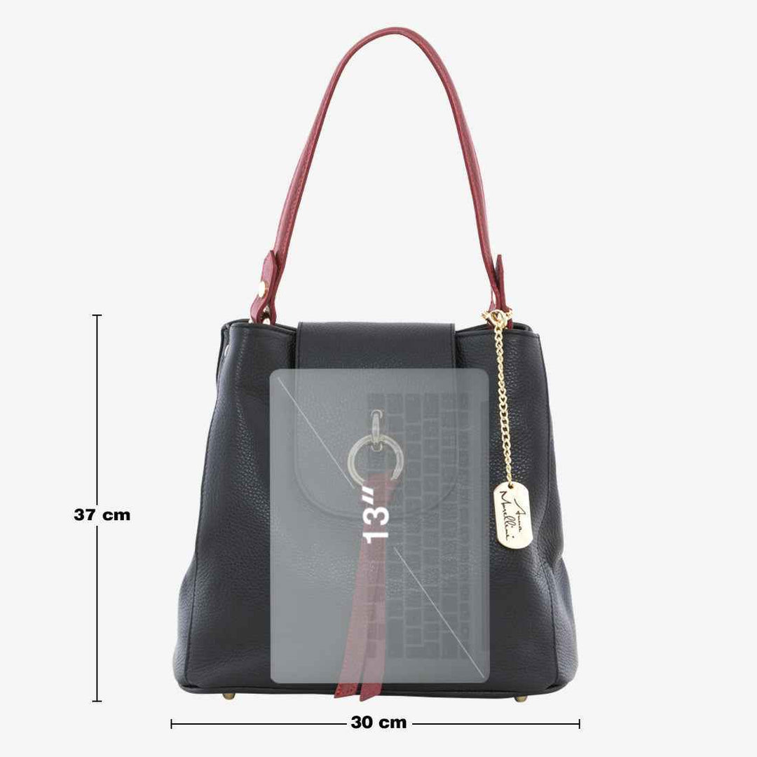 Marianna - WB390817-BLACK+BORDO (D28+D10)