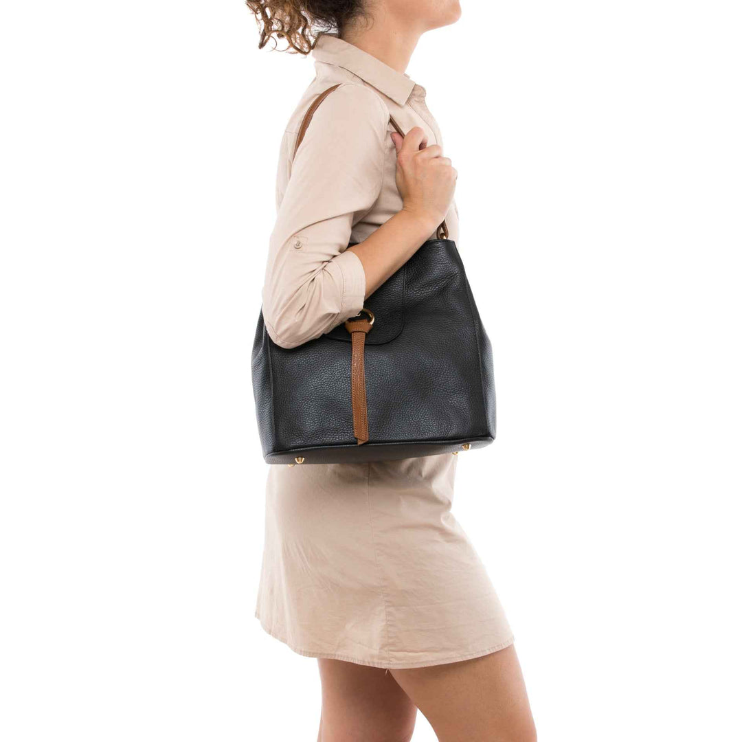 Marianna - WB390817-BLACK+ COGNAC (D28+D17)