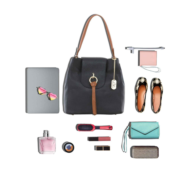 Marianna - WB390817-BLACK+ COGNAC (D28+D17)