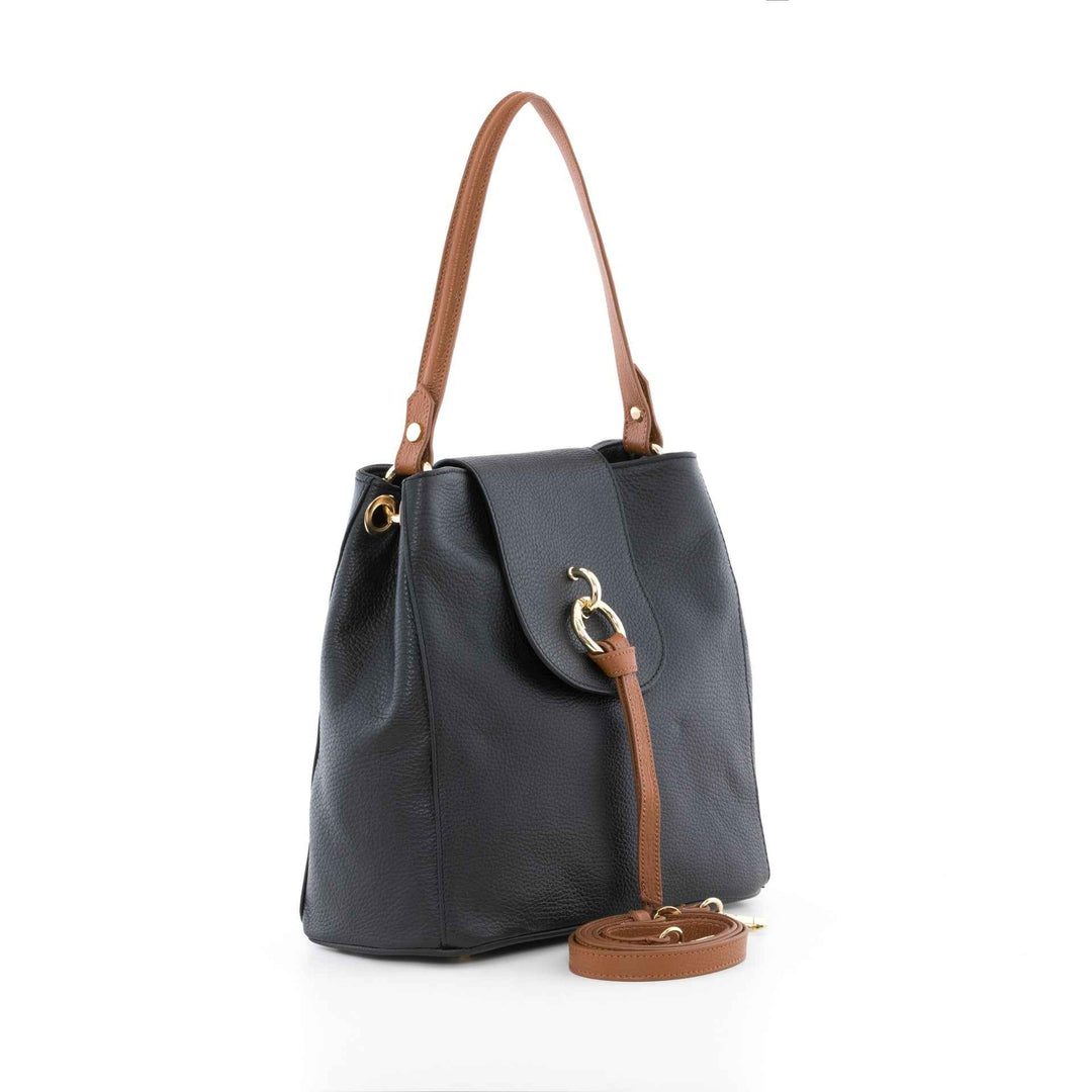 Marianna - WB390817-BLACK+ COGNAC (D28+D17)