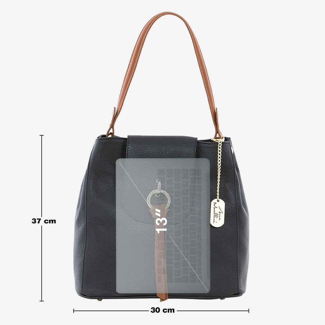 Marianna - WB390817-BLACK+ COGNAC (D28+D17)