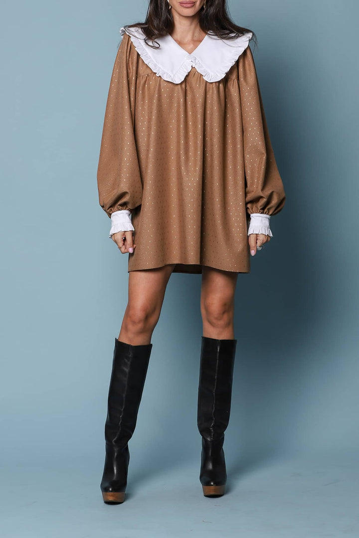 YVN VICTORIA VINTAGE DETAILS LOOSE-FIT MINI DRESS - Fashion Roots