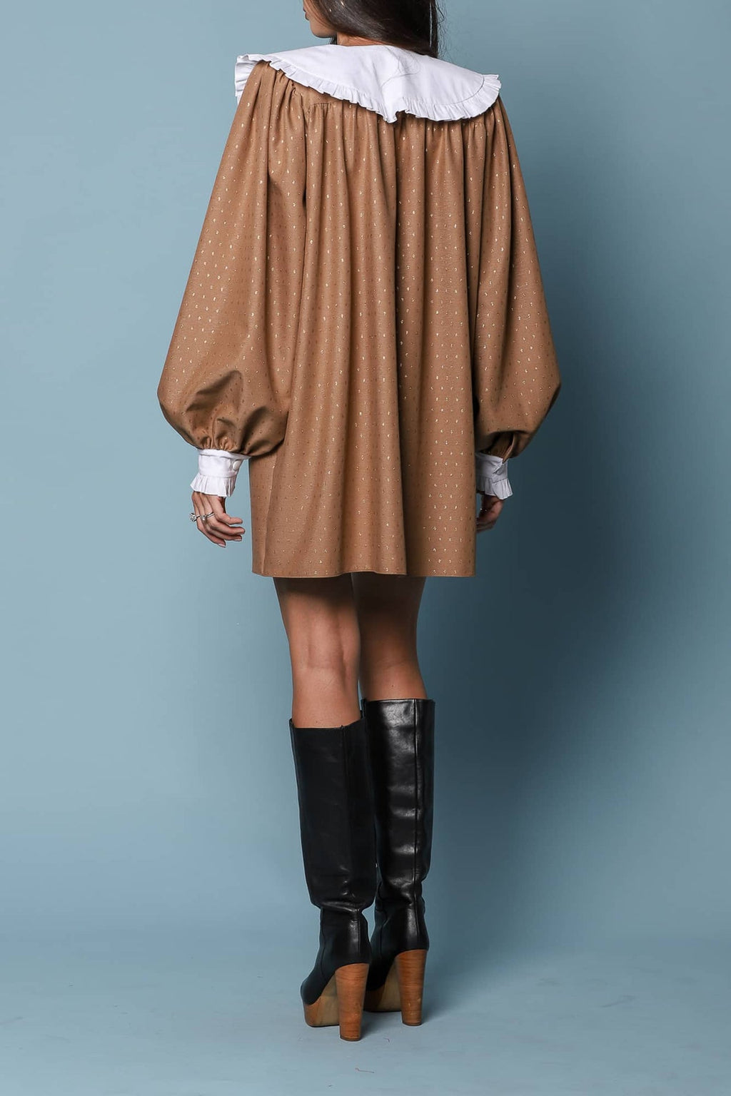 YVN VICTORIA VINTAGE DETAILS LOOSE-FIT MINI DRESS