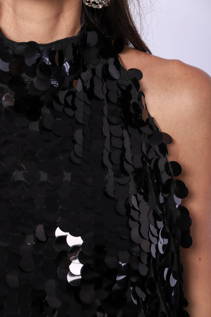 YVN GALAXY SEQUINS CUT-OUT BACK MINI DRESS - Fashion Roots