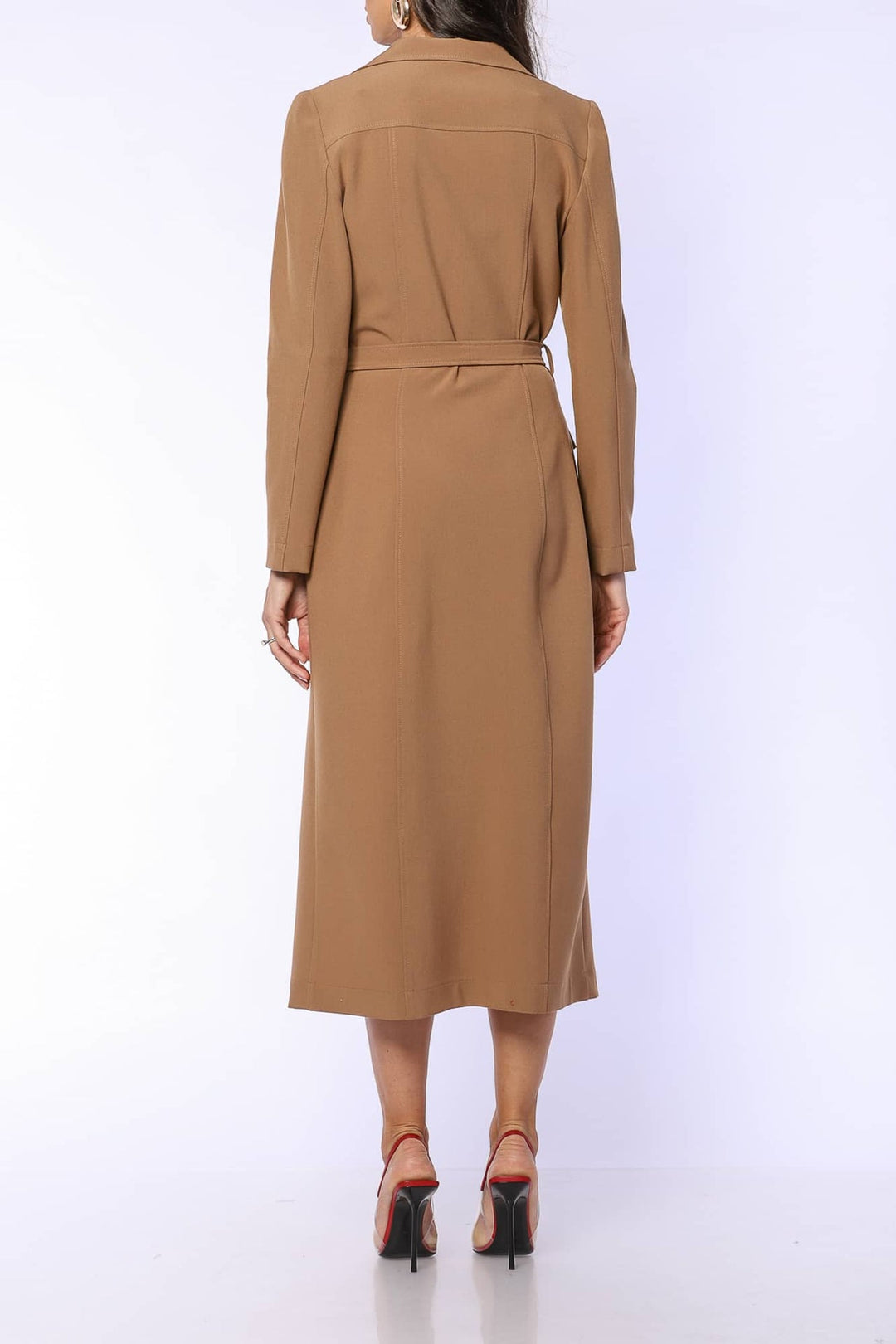 YVN BELTED BUTTON-UP DRESS - Fashion Roots