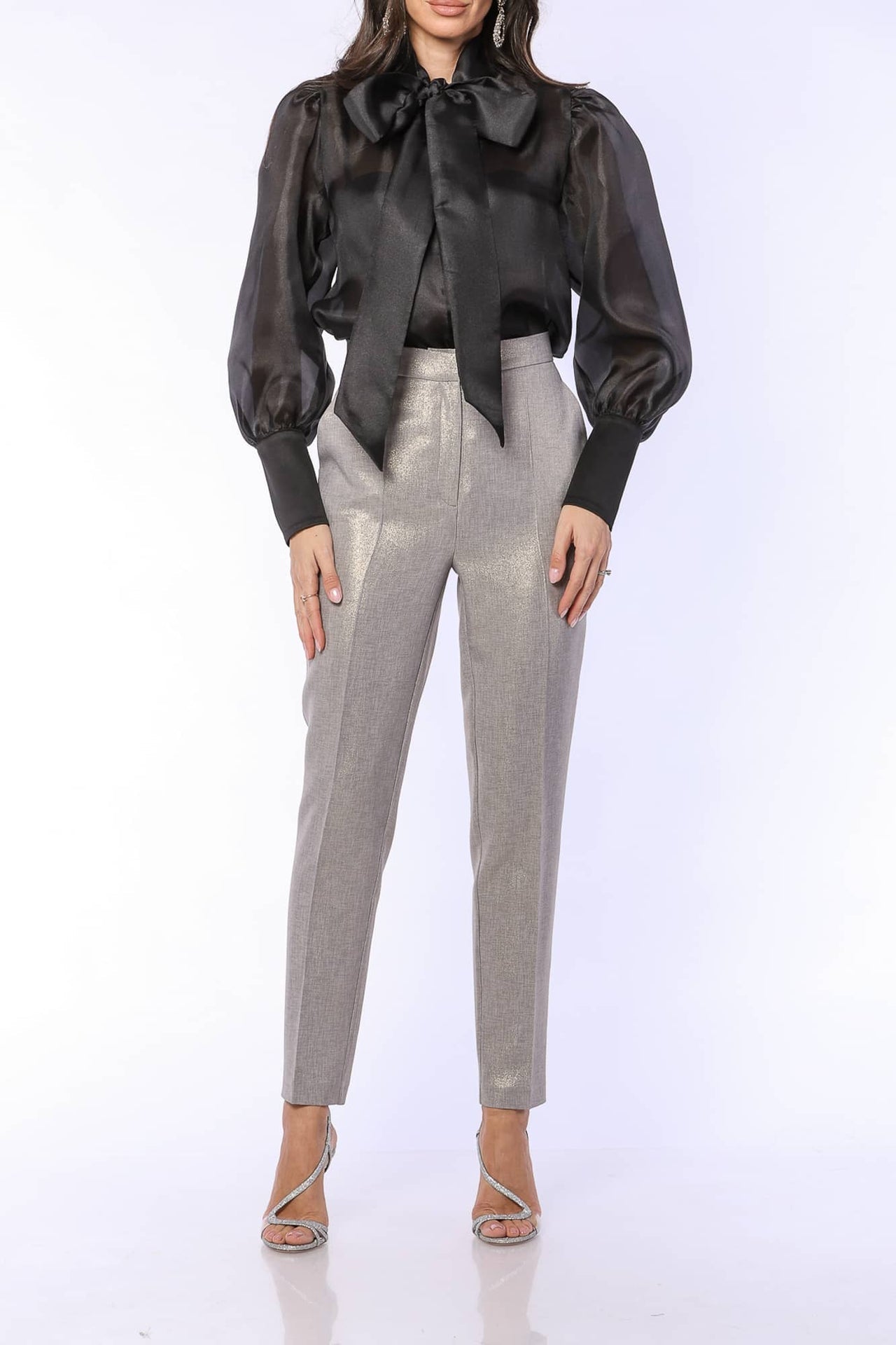 CHEMISE À NŒUD EN ORGANZA DE STYLE VICTORIEN YVN