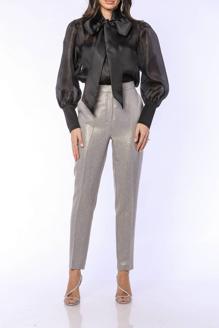 YVN ORGANZA VICTORIAN STYLE BOW SHIRT - Fashion Roots