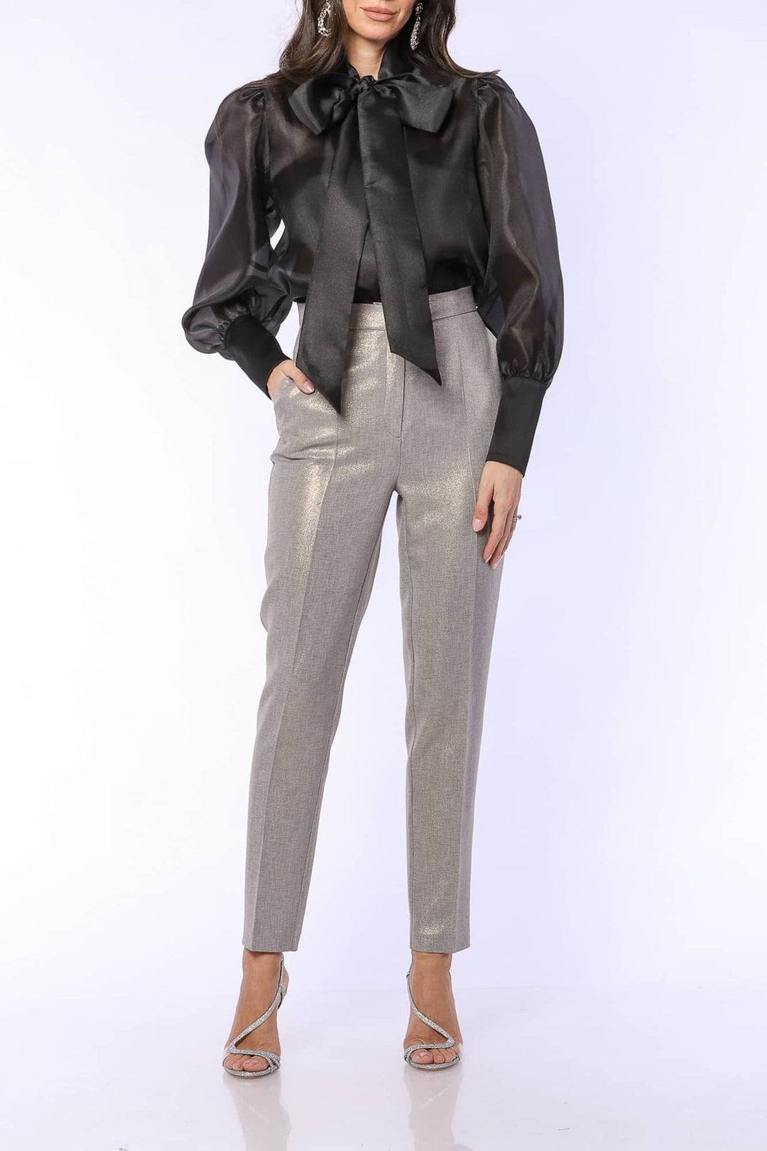 YVN ORGANZA VICTORIAN STYLE BOW SHIRT - Fashion Roots