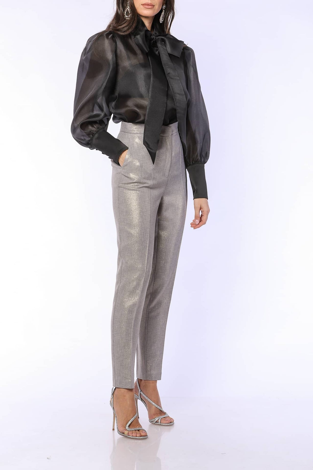 CHEMISE À NŒUD EN ORGANZA DE STYLE VICTORIEN YVN