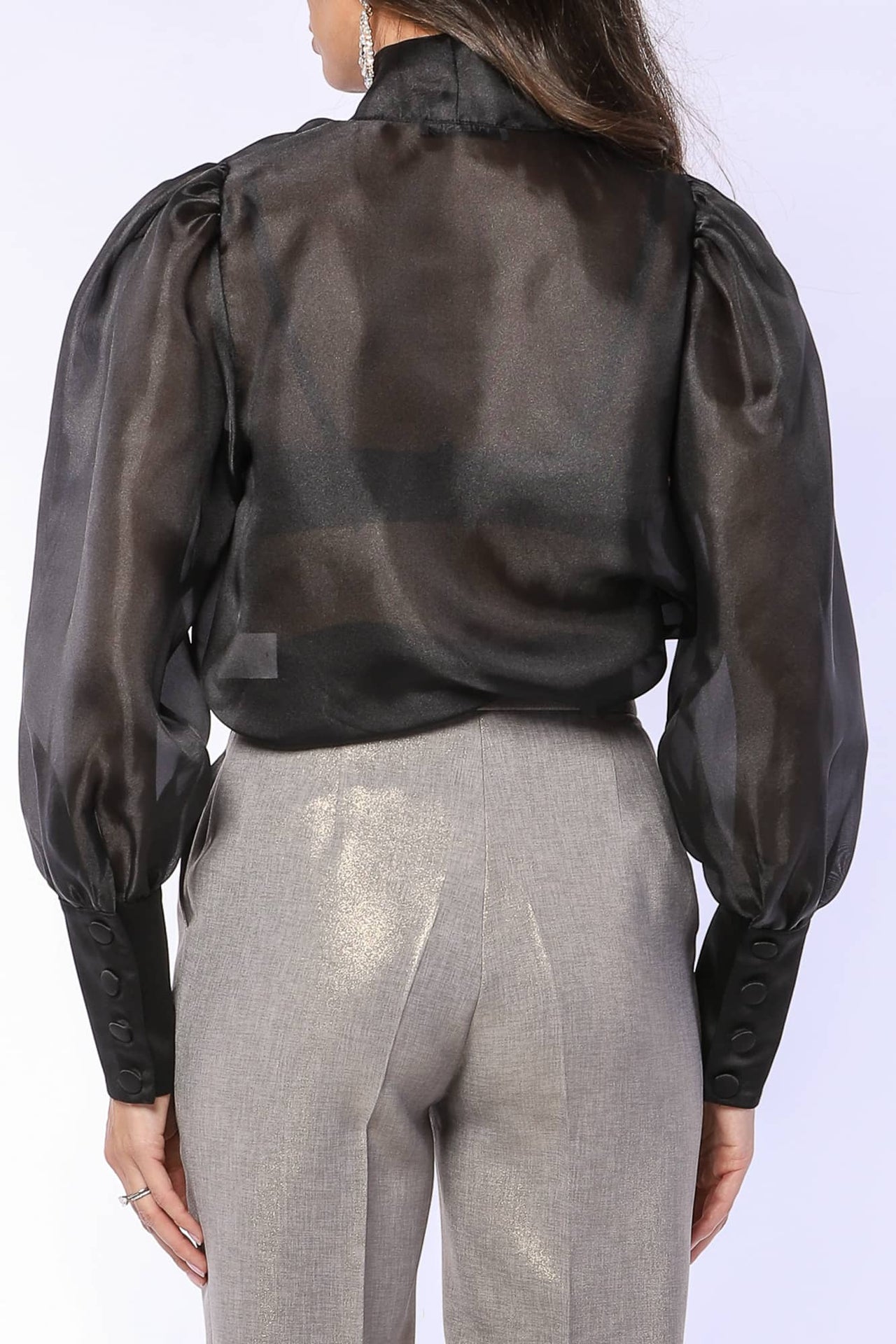 CHEMISE À NŒUD EN ORGANZA DE STYLE VICTORIEN YVN