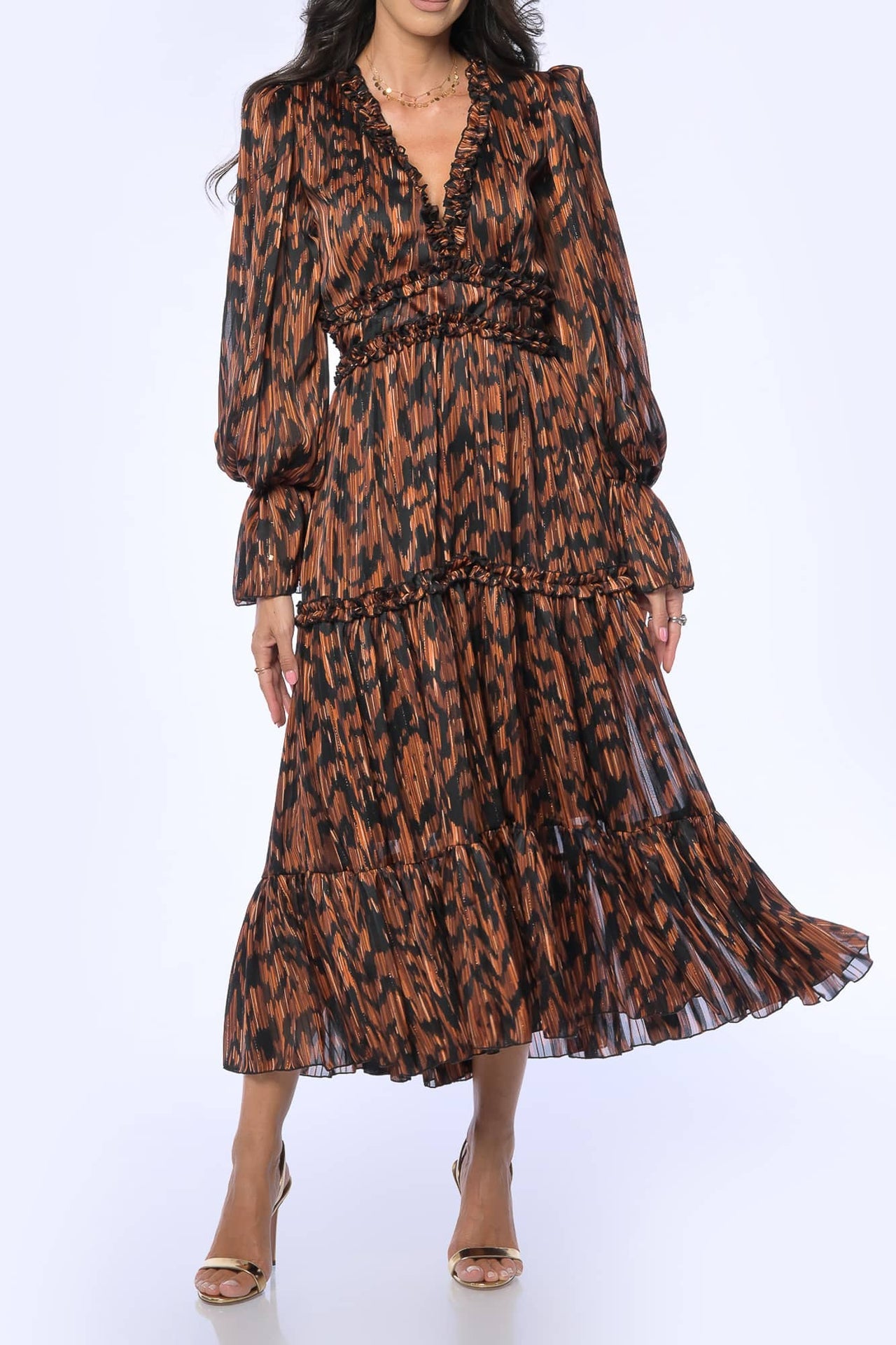 YVN PUMPKIN SPICE MIDI DRESS